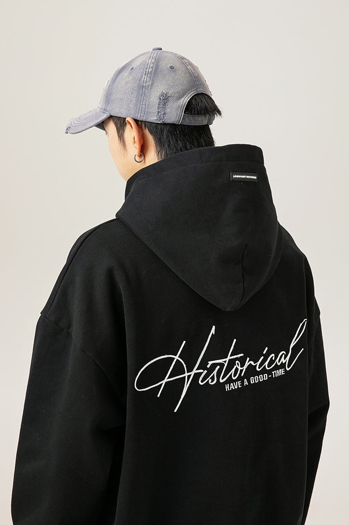 Retro Heavyweight Hoodie – Embroidered Lettering