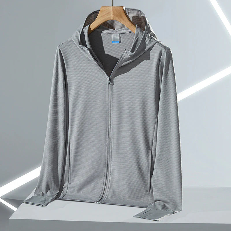 Women’s UPF 50+ Ice Silk Sun Protection Jacket – Cooling, Lightweight, Detachable Hood & Ponytail Slot