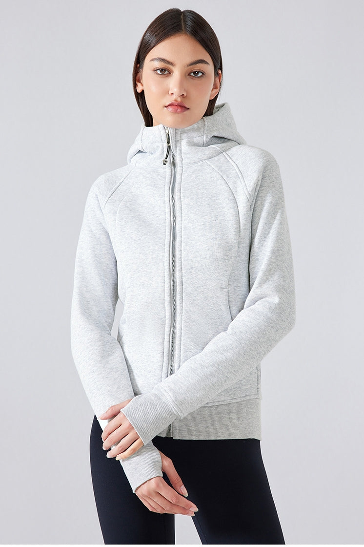 Women's Thick Warm Hooded Zip-Up Sport Jacket