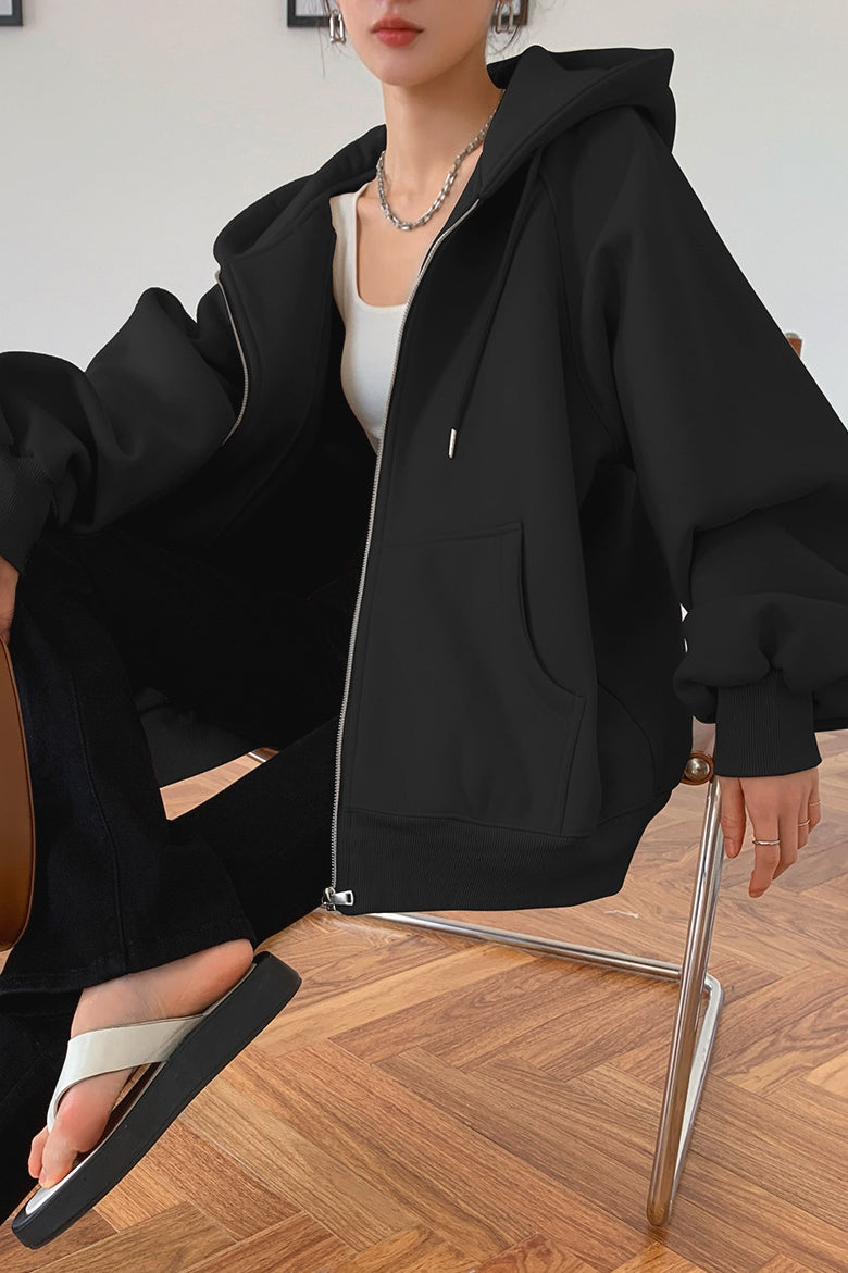 Women’s Zip Oversized Hooded Sweater