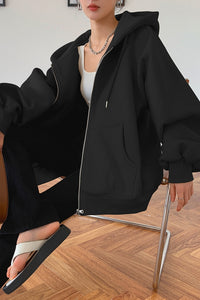 Women’s Zip Oversized Hooded Sweater