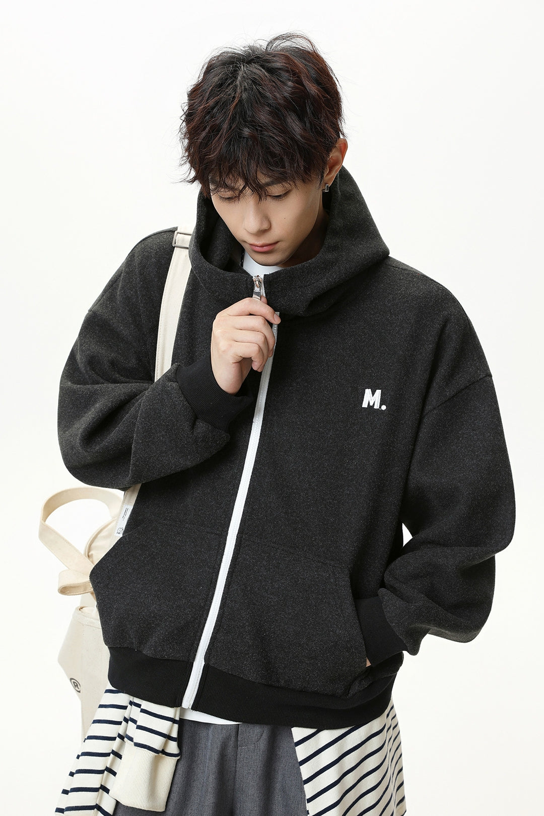 Heavyweight Color-Block Zipper Hooded Sweater – Thickened Casual Fall & Winter Sweater