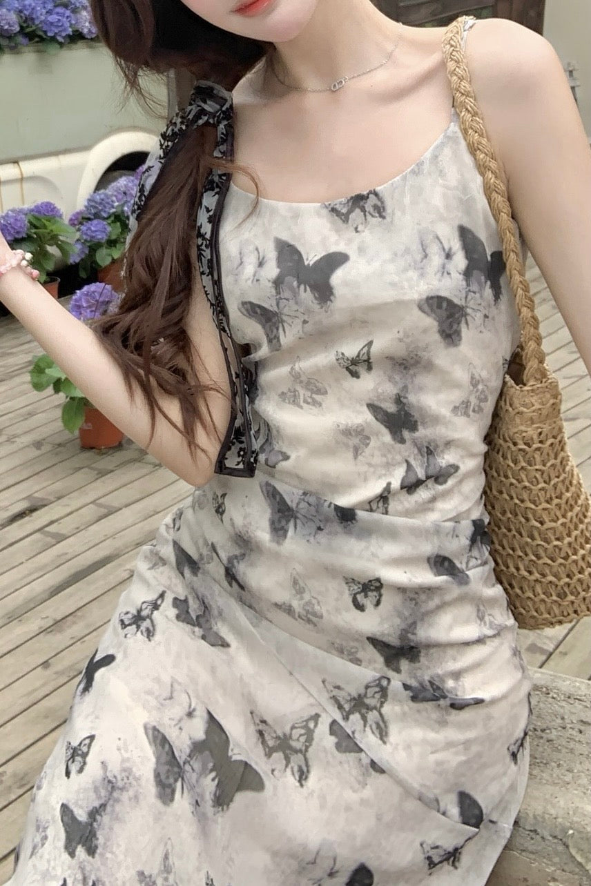 Butterfly Floral Cami Maxi Dress