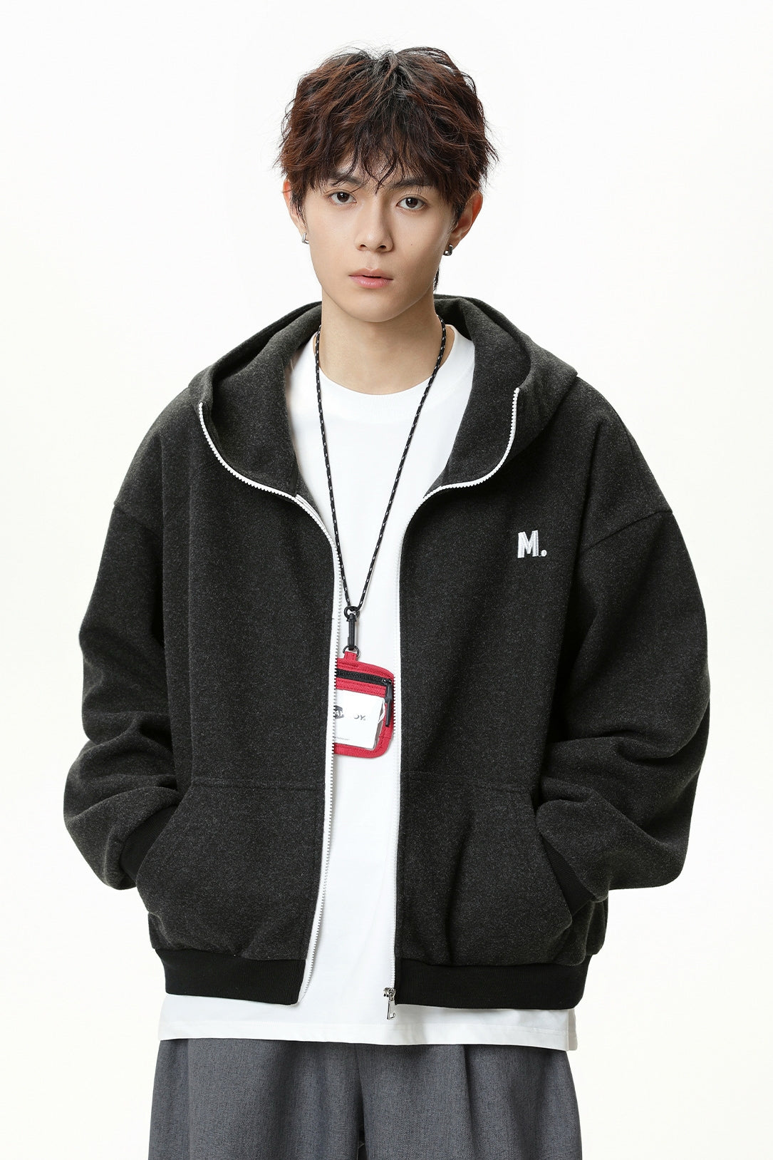 Heavyweight Color-Block Zipper Hooded Sweater – Thickened Casual Fall & Winter Sweater