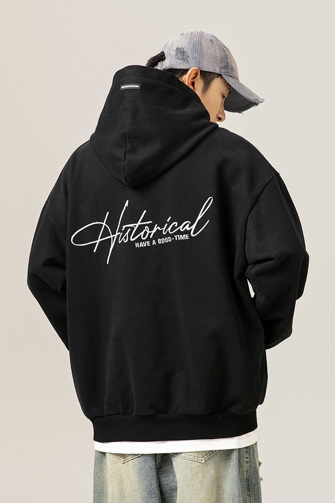 Retro Heavyweight Hoodie – Embroidered Lettering