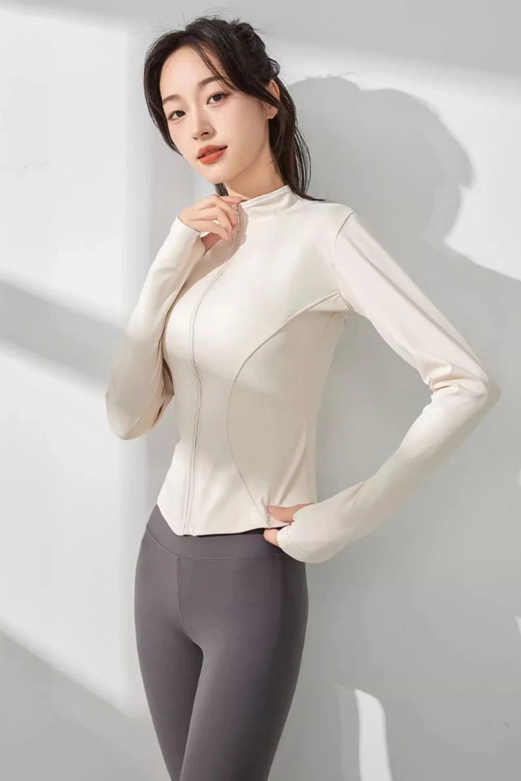 Women's UV Protection Yoga Jacket – Cooling, Stretch Fit, Long Sleeve Workout Layer