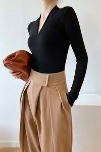 Long Sleeve V-Neck Top