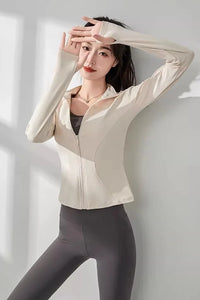 Women's UV Protection Yoga Jacket – Cooling, Stretch Fit, Long Sleeve Workout Layer