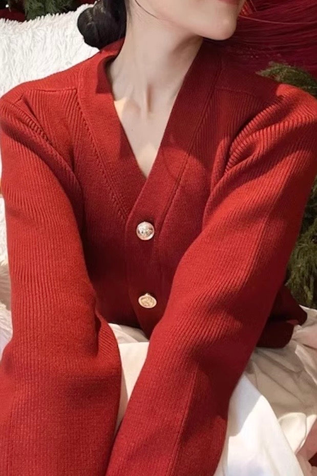Knit Button-Up Cardigan