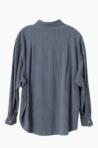Loose-fitting Blue Striped Shirt