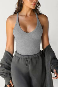 Slim Fit Ribbed Knit Vest Top