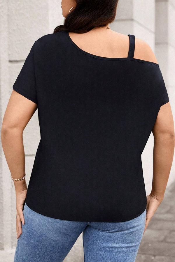 Off-Shoulder Irregular Hem Summer Top