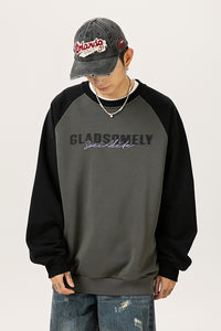 Men’s Color Contrast Patchwork Raglan Sleeve Sweatshirt – Trendy Fall & Winter Pullover