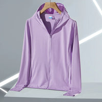 Women’s UPF 50+ Ice Silk Sun Protection Jacket – Cooling, Lightweight, Detachable Hood & Ponytail Slot