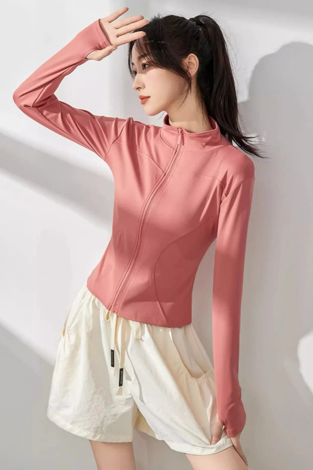 Women's UV Protection Yoga Jacket – Cooling, Stretch Fit, Long Sleeve Workout Layer