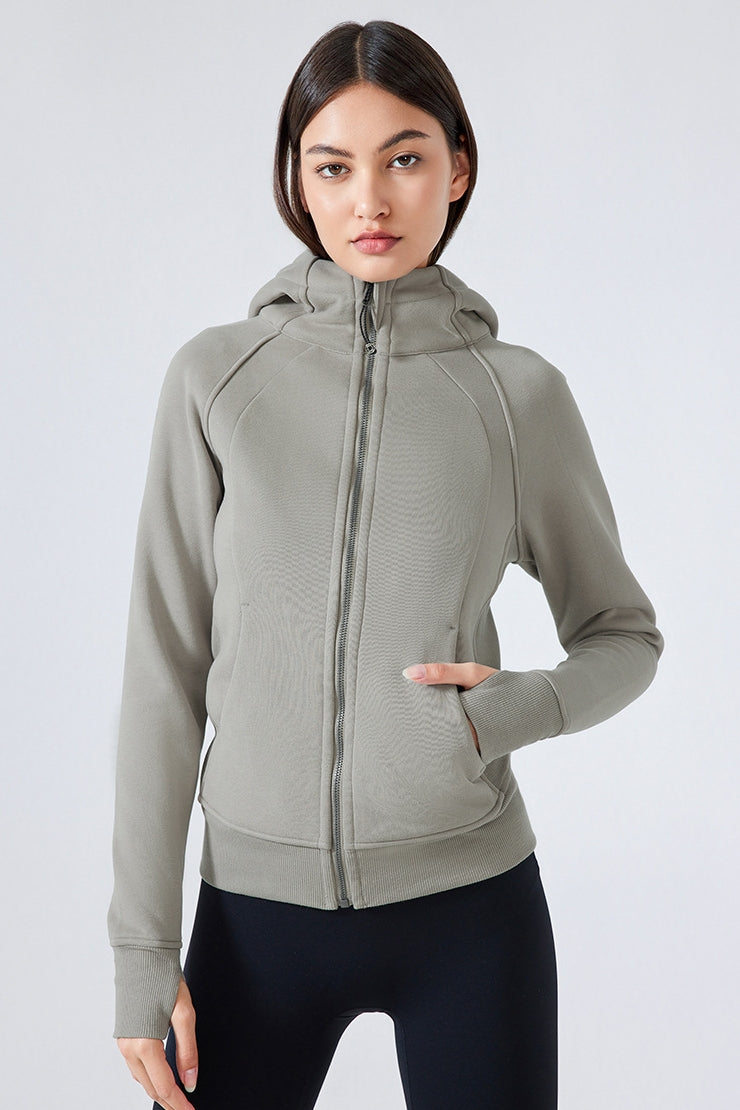 Women's Thick Warm Hooded Zip-Up Sport Jacket