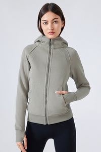 Women's Thick Warm Hooded Zip-Up Sport Jacket