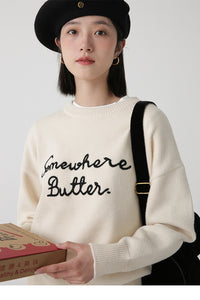 "Somewhere Butter" Knit Sweater – Korean Style