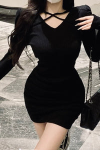 Elegant Slim Fit Knit Mini Dress