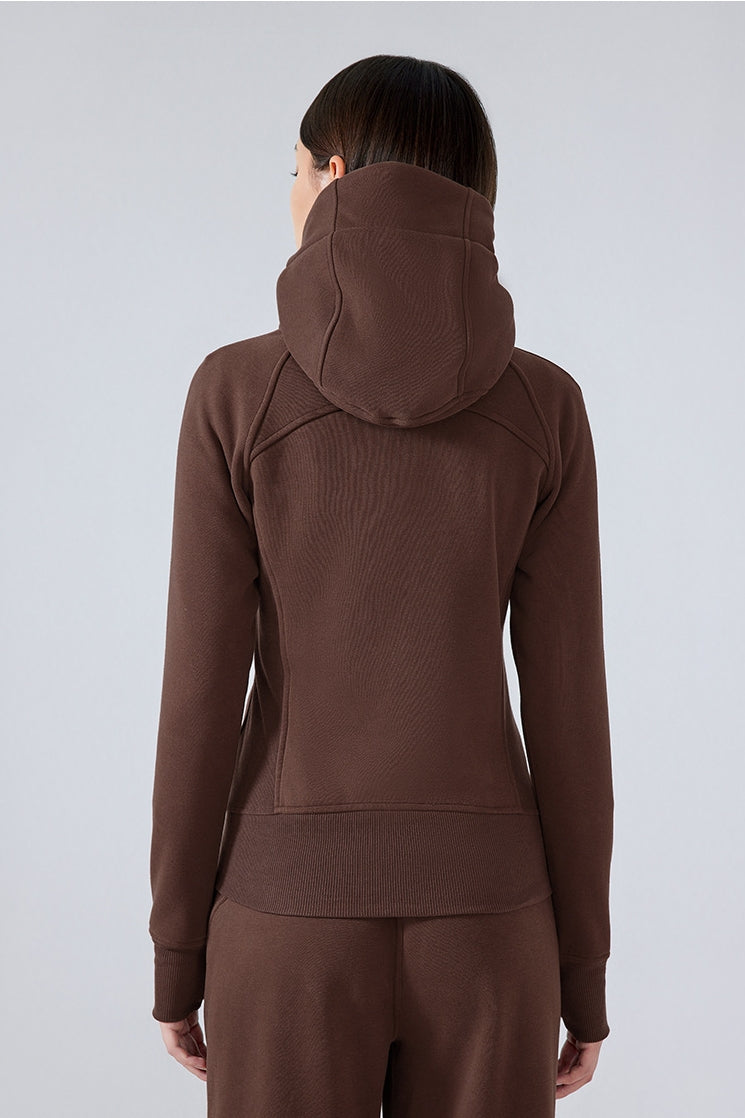 Women's Thick Warm Hooded Zip-Up Sport Jacket