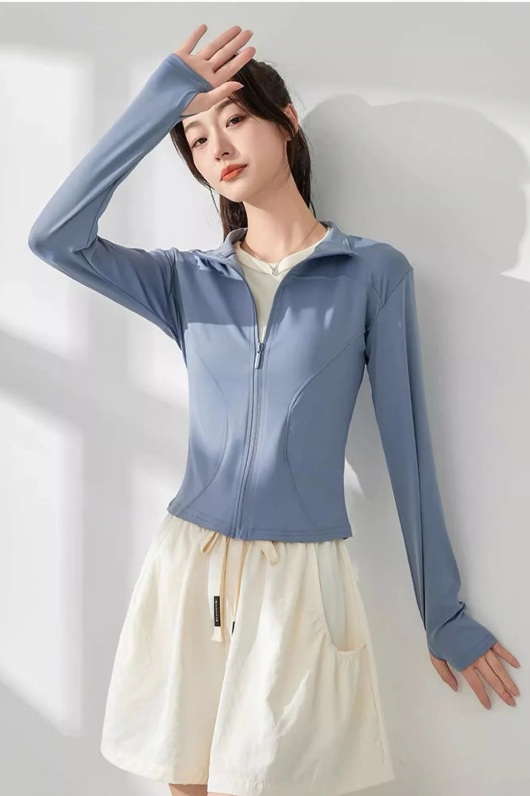 Women's UV Protection Yoga Jacket – Cooling, Stretch Fit, Long Sleeve Workout Layer