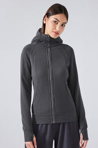 Women's Thick Warm Hooded Zip-Up Sport Jacket