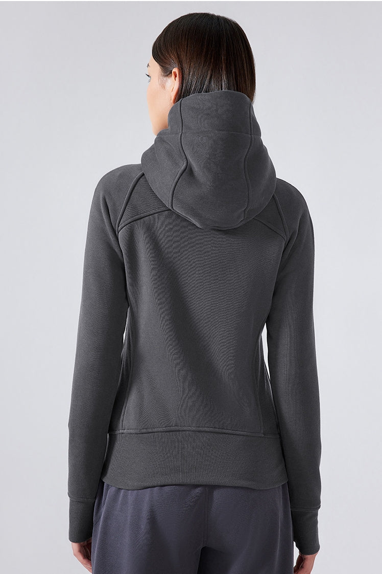Women's Thick Warm Hooded Zip-Up Sport Jacket