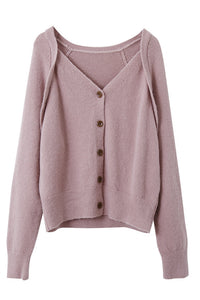 Pink Button-Up Cardigan