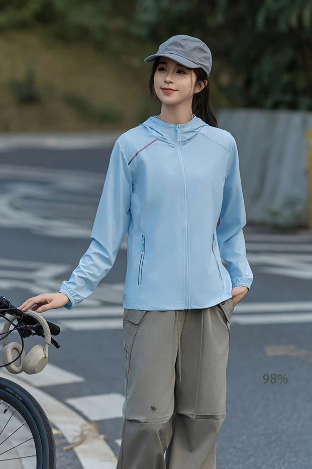 Women’s Ice Silk UV Protection Jacket – Lightweight, Stretchy, Sun-Proof Outer Layer
