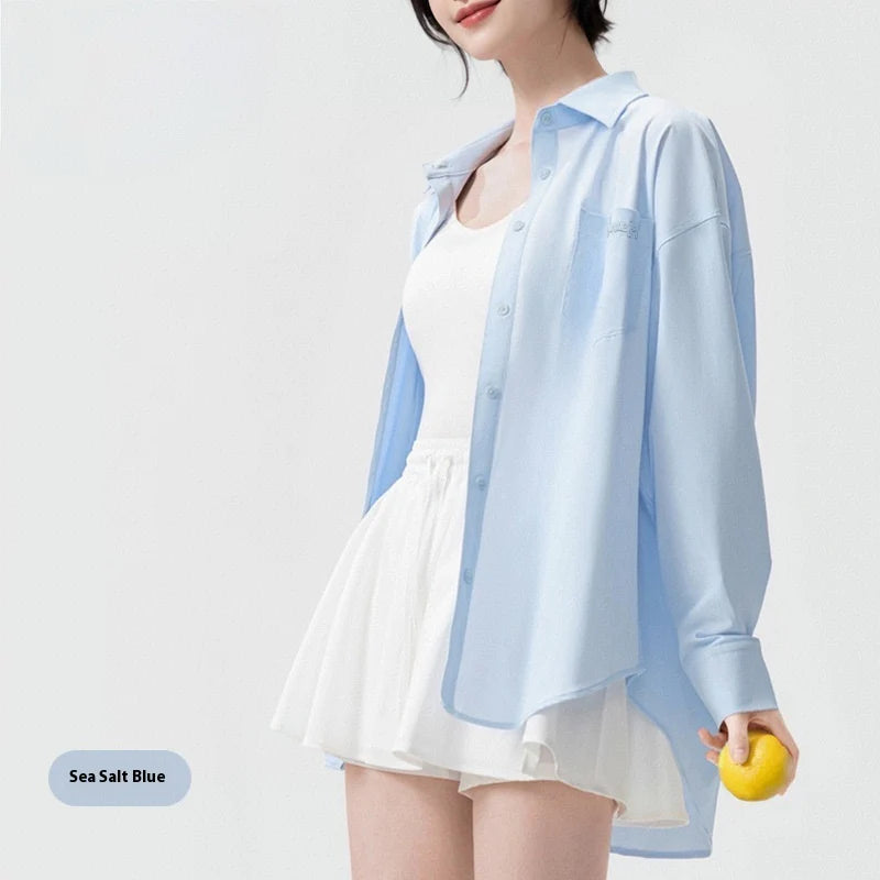 Women’s Ice Silk UV Protection Shirt – Anti-Wrinkle, Cooling & Lightweight