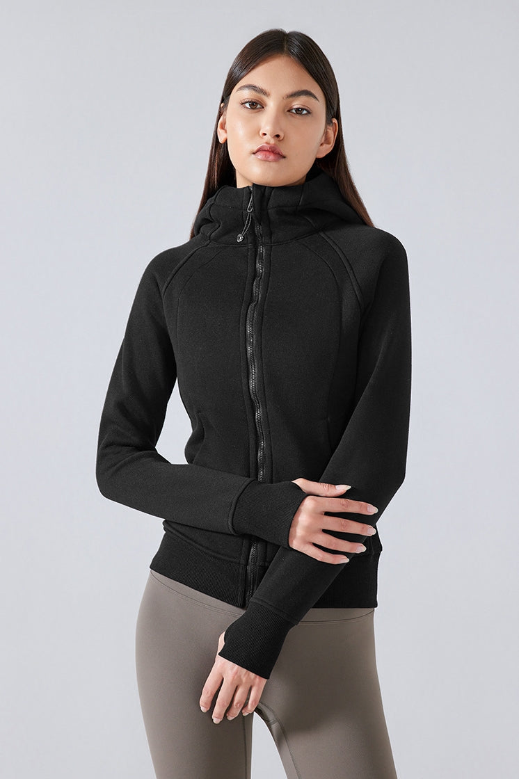 Women's Thick Warm Hooded Zip-Up Sport Jacket