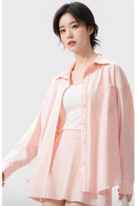 Women’s Ice Silk UV Protection Shirt – Anti-Wrinkle, Cooling & Lightweight