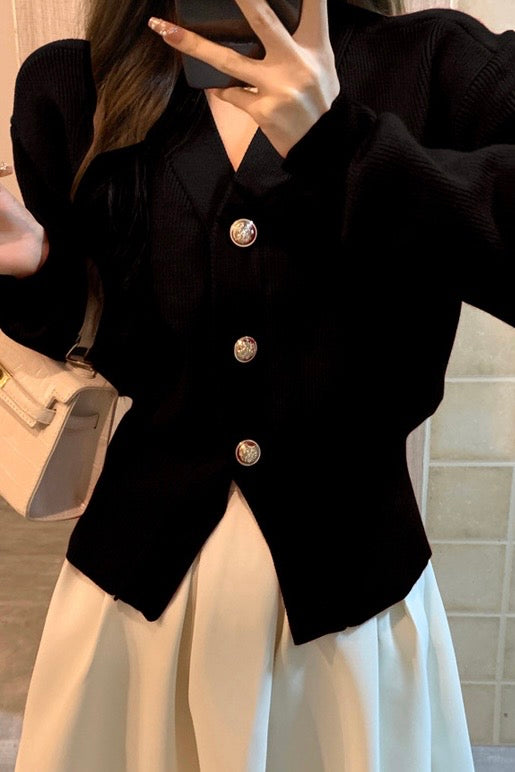 Knit Button-Up Cardigan