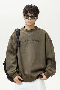 Men’s Split Stitching American Retro Crew Neck Sweatshirt – Vintage Fall & Winter Pullover