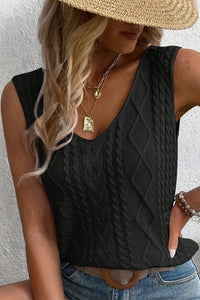 V-Neck Twist Hollow Top Holiday Sweater