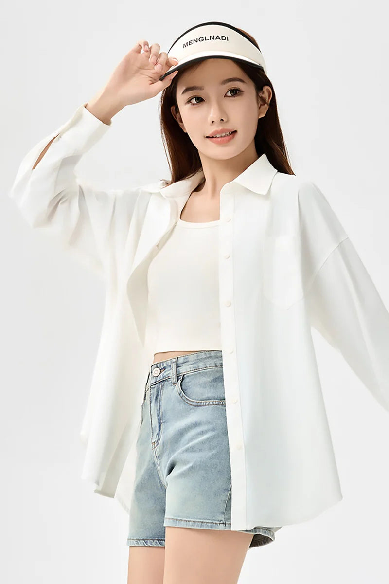 Women’s Ice Silk UV Protection Shirt – Anti-Wrinkle, Cooling & Lightweight