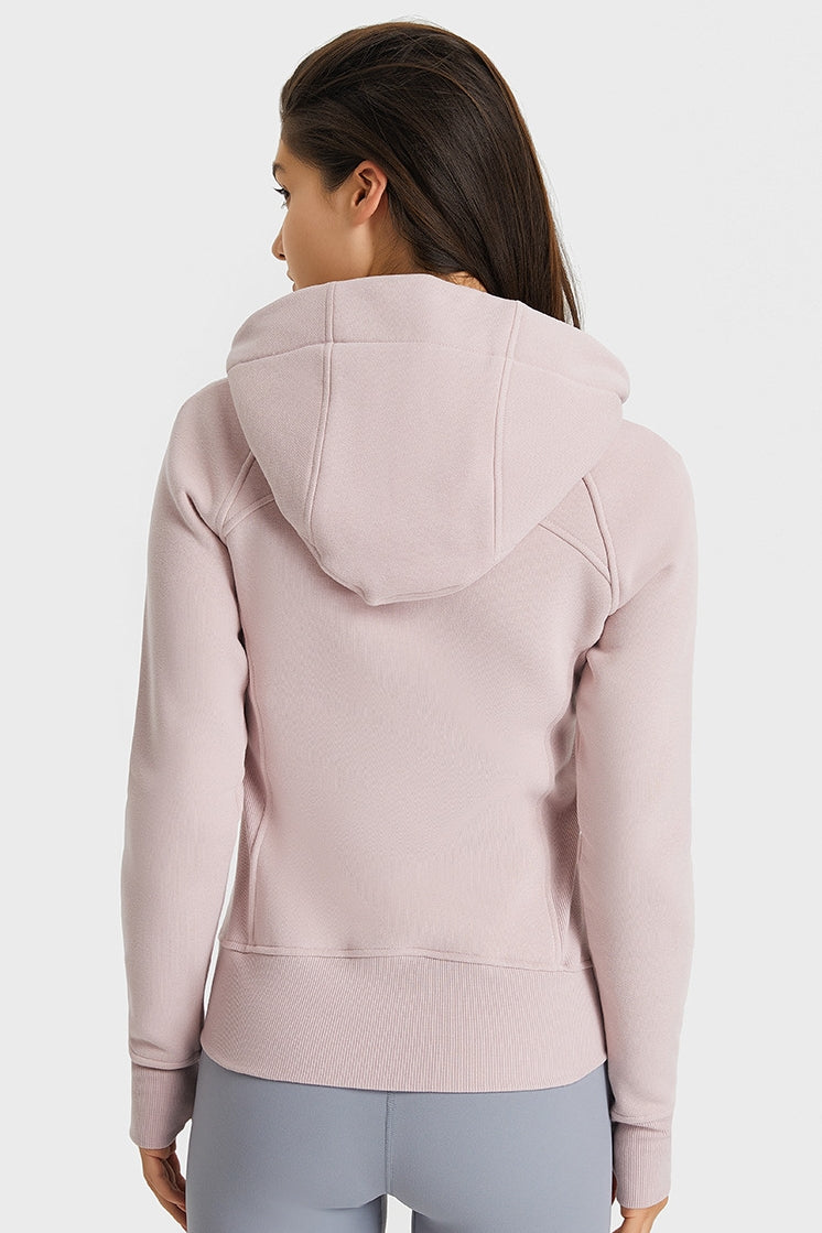 Women's Thick Warm Hooded Zip-Up Sport Jacket