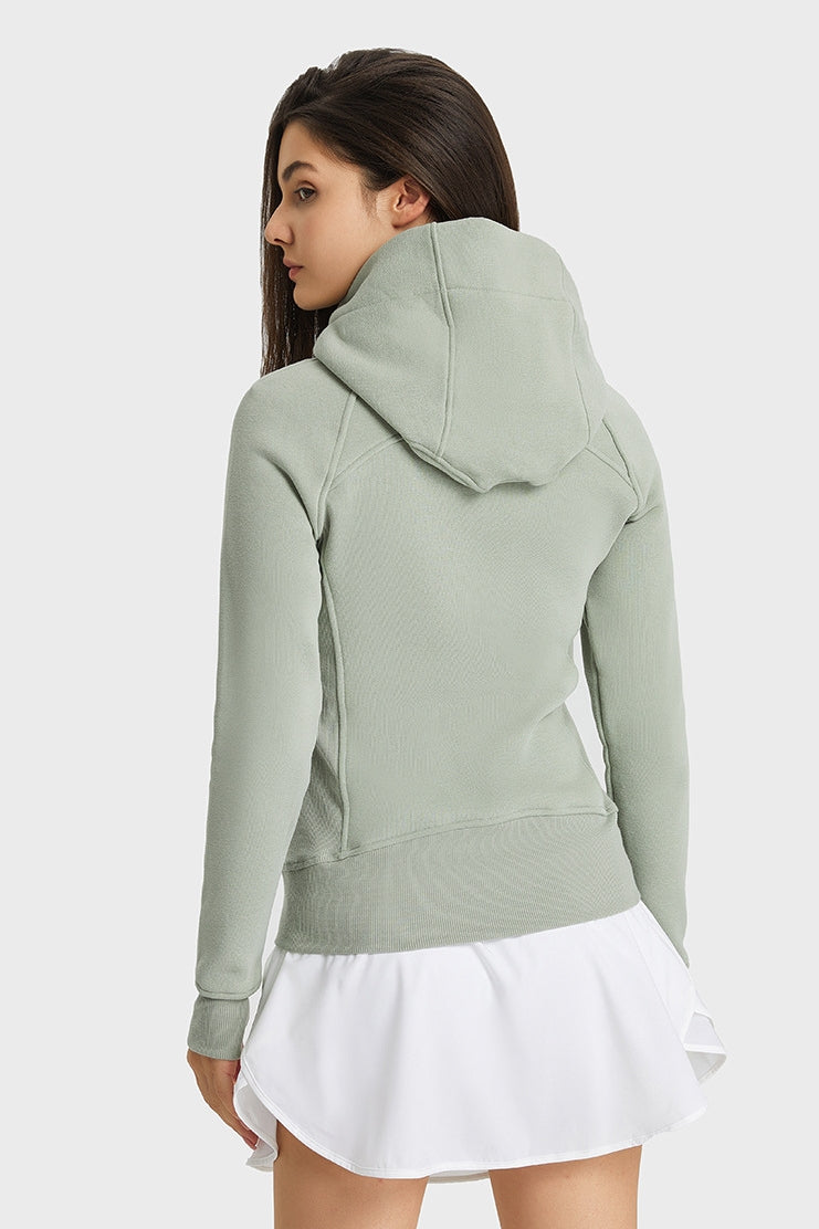 Women's Thick Warm Hooded Zip-Up Sport Jacket