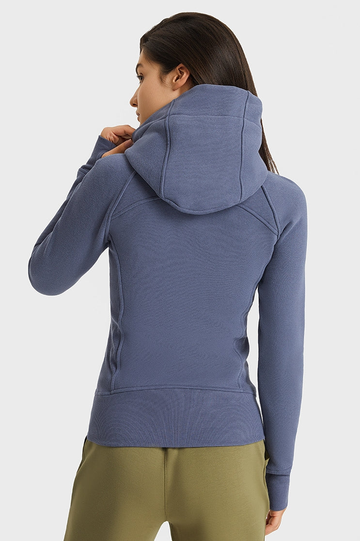 Women's Thick Warm Hooded Zip-Up Sport Jacket