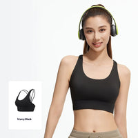 Women’s Mesh Cross-Back Shockproof Sports Bra – Supportive & Breathable Active Top