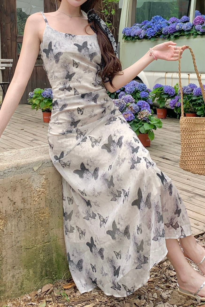 Butterfly Floral Cami Maxi Dress