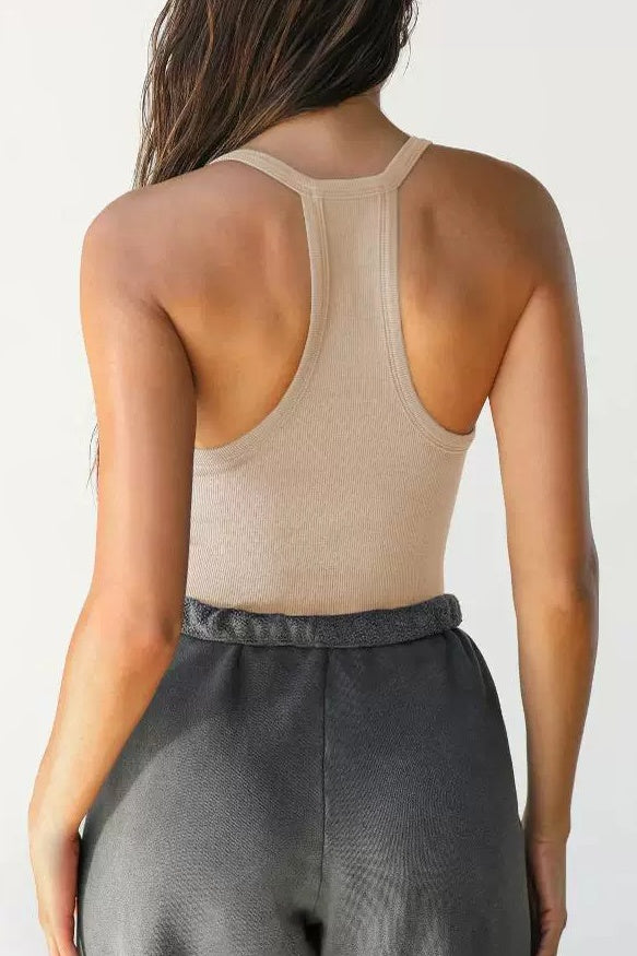 Slim Fit Ribbed Knit Vest Top