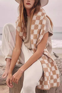 Knitted Sleeveless Pocket Casual Rib Pullover Vest
