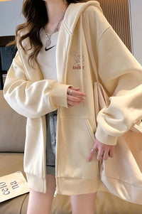 Women's Embroidered Zip-Up Sweater