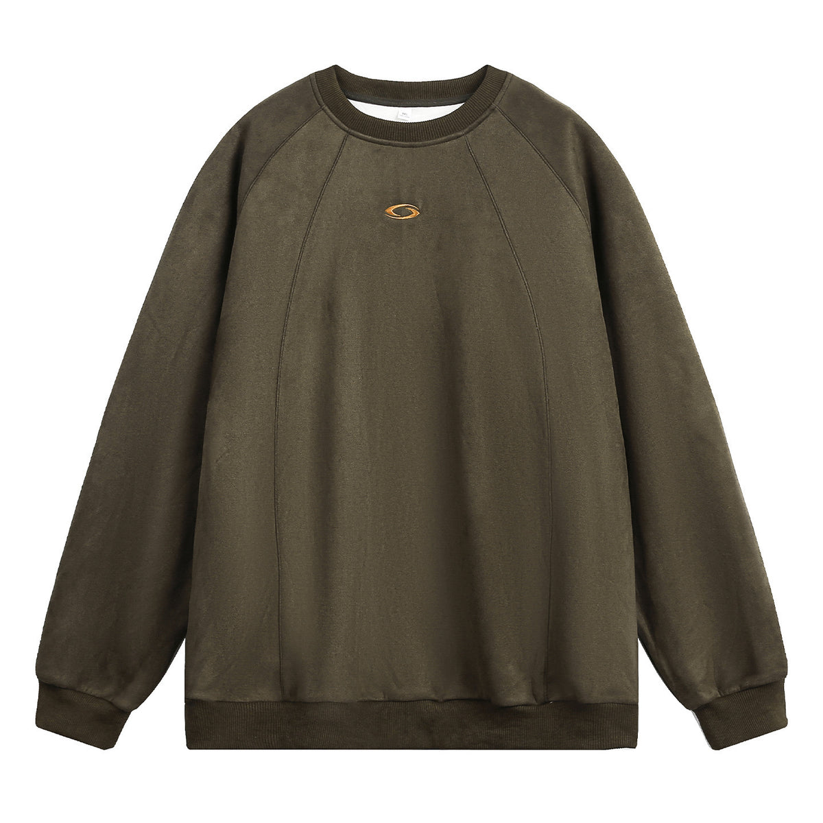 Men’s Faux Suede Crew Neck Sweatshirt – Heavyweight Fall & Winter Pullover