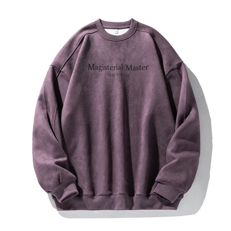 Men’s Split Stitching American Retro Crew Neck Sweatshirt – Vintage Fall & Winter Pullover