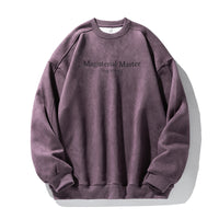Men’s Split Stitching American Retro Crew Neck Sweatshirt – Vintage Fall & Winter Pullover