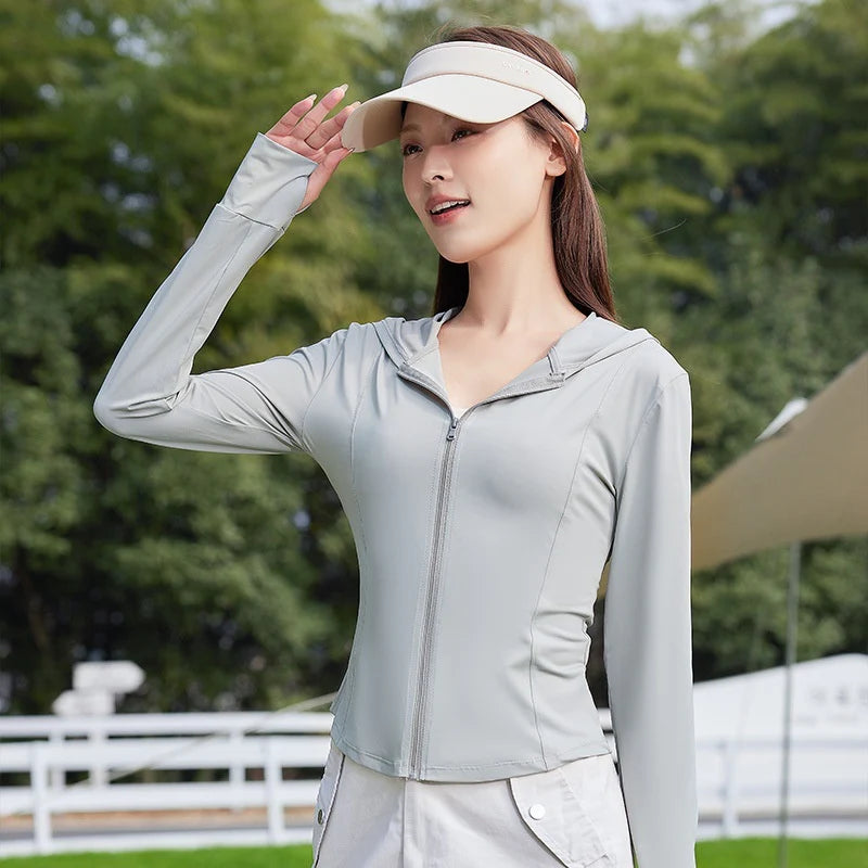 Women’s UPF 50+ Slim Fit Yoga Jacket – Cooling, Lightweight, Sun-Protective