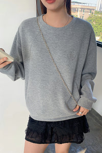 Round Neck Embroidered Sweatshirt