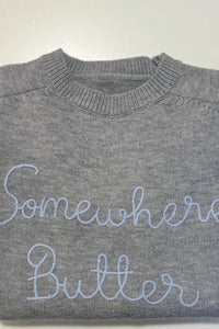 Printed "Somewhere Butter" Knit Sweater